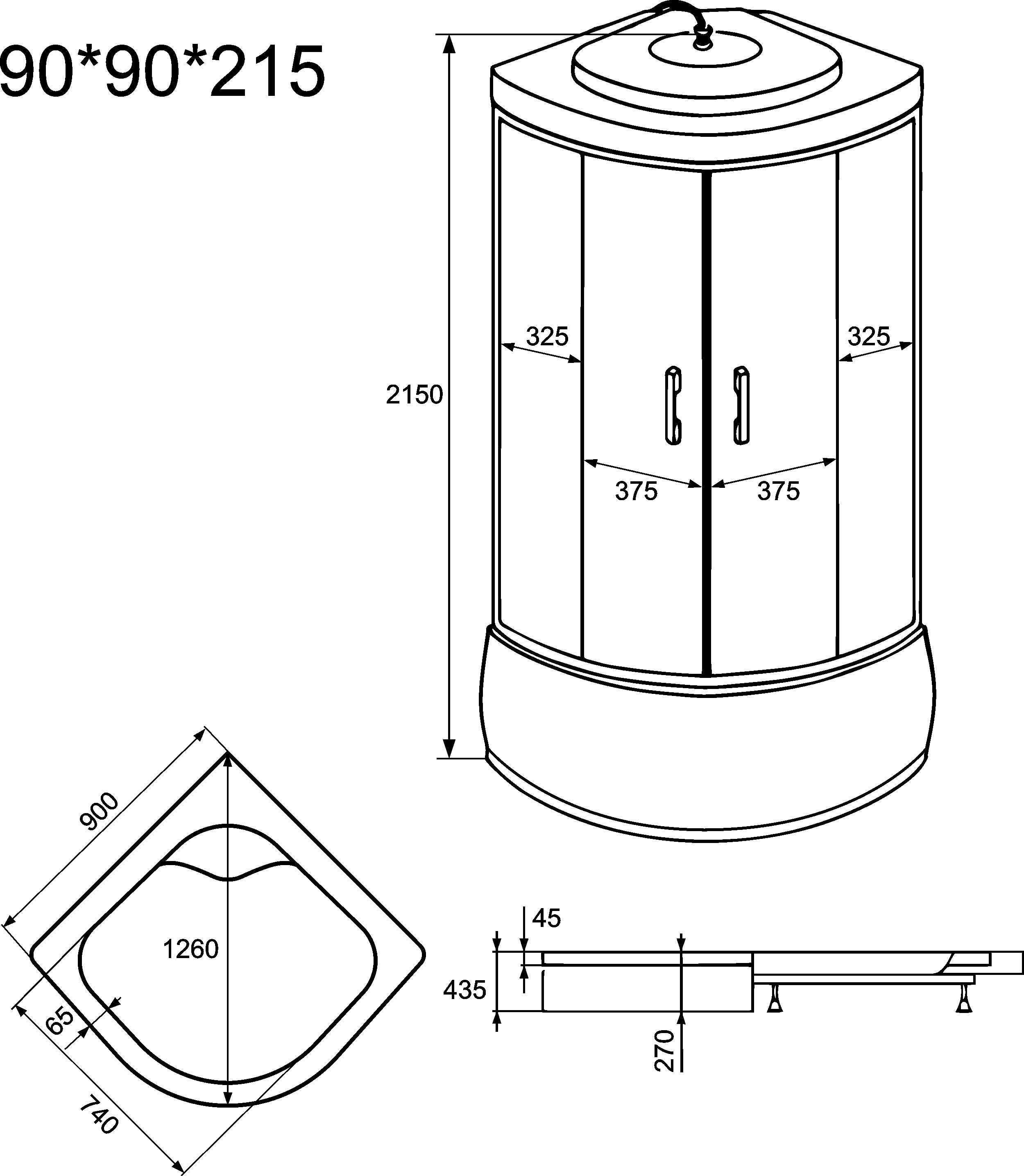 Душевая кабина OSK 3M 90x90, 100x100