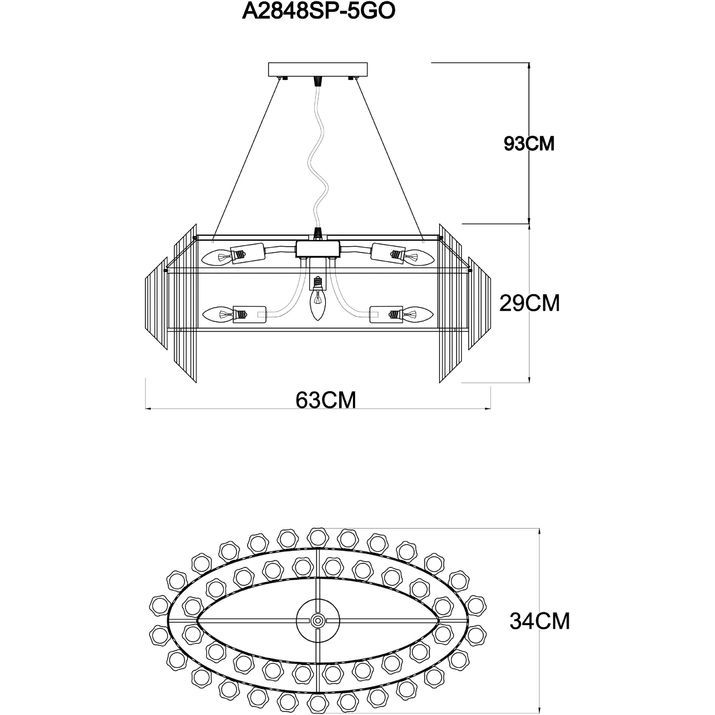 Подвесная люстра Arte Lamp Jastinn, A2848SP-5GO