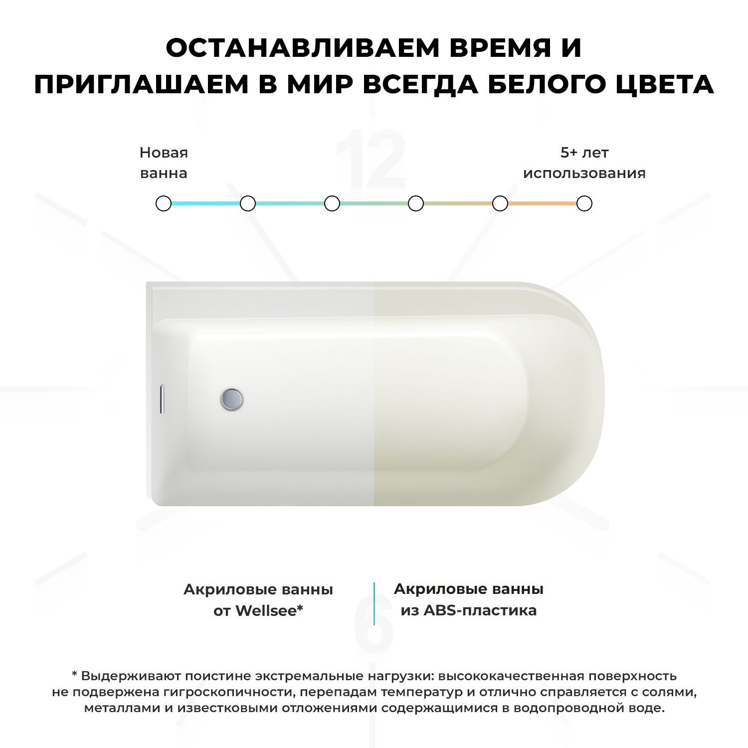 Отдельностоящая акриловая ванна Wellsee Camellia 167x82