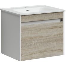 Тумба подвесная Sancos Smart 2 ящика Дуб Бардолино/белый 60/80/90/100/120