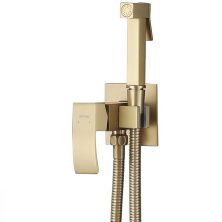 Смеситель с гигиеническим душем Abber Wasserfall золото матовое, AF8625G