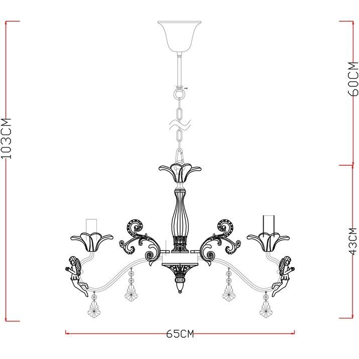 Подвесная люстра Arte Lamp Angelina, A5349LM-5WH