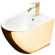 Биде подвесное Rea Carlo Mini Gold White, REA-C2288