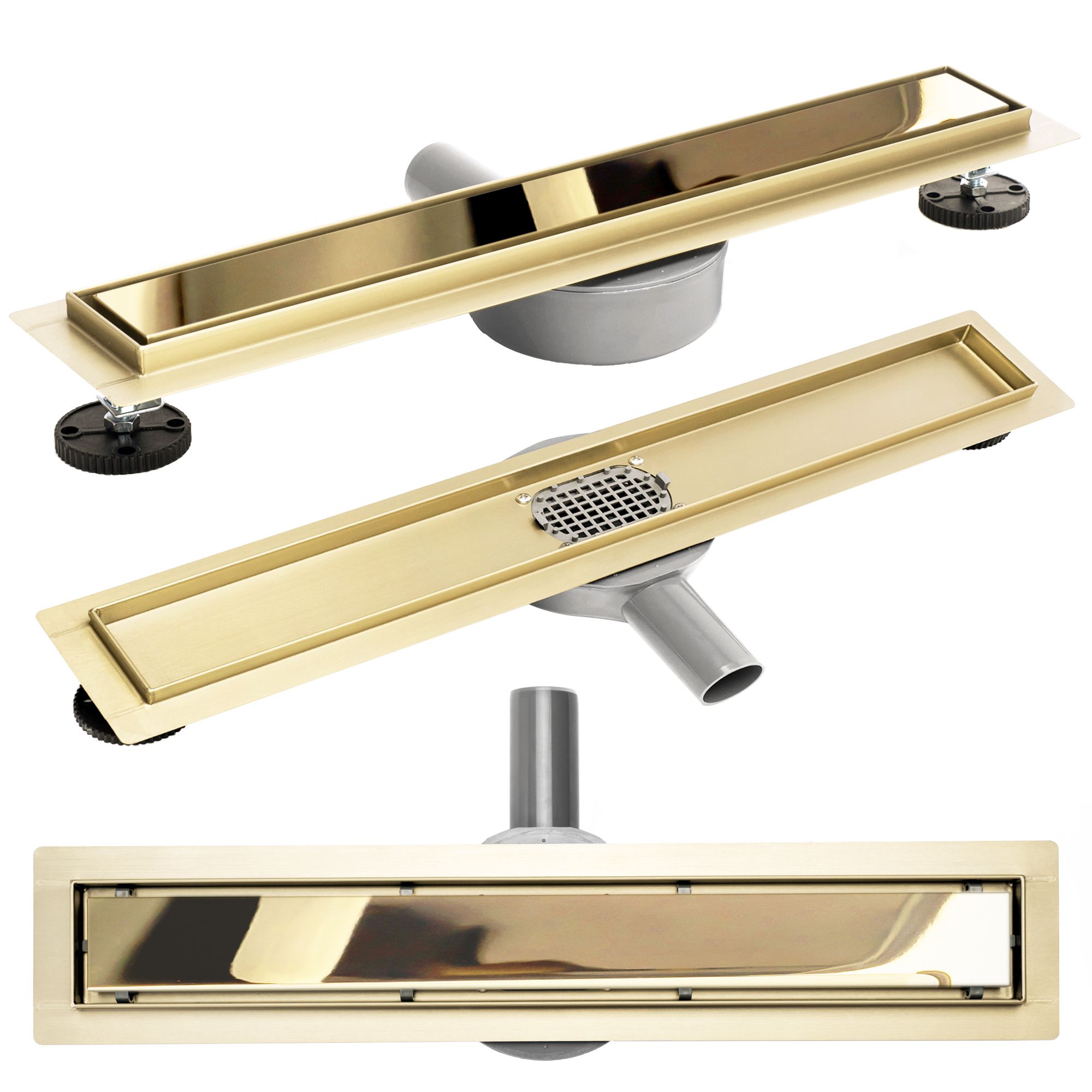 Трап душевой Rea Pure Neo Pro Mirror L.Gold