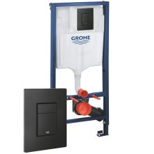 Инсталляция для подвесного унитаза 3 в 1 Grohe Solido черная клавиша, 38811KF0