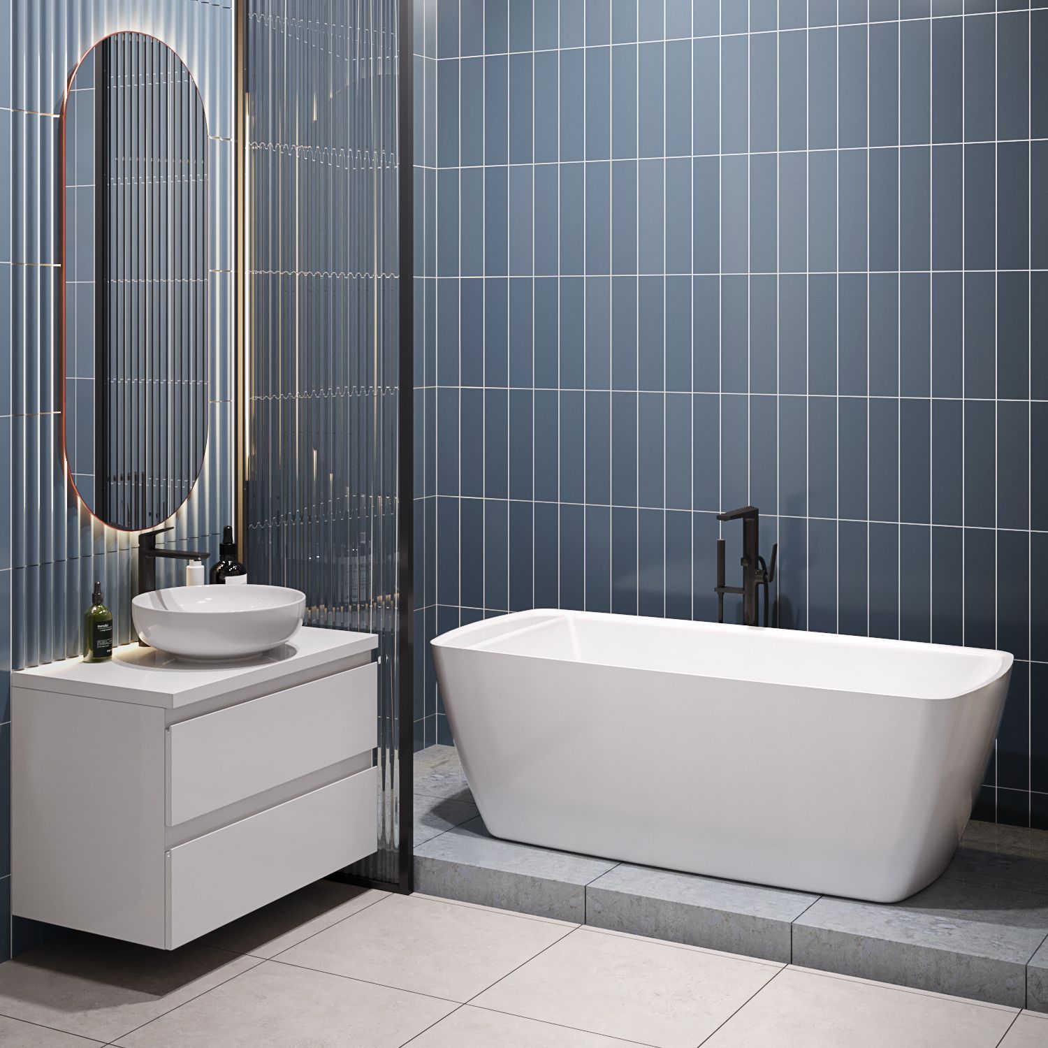 Отдельностоящая акриловая ванна Wellsee Ideal 170x78