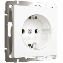 Розетка с заземлением Werkel W1171061 (белый матовый)