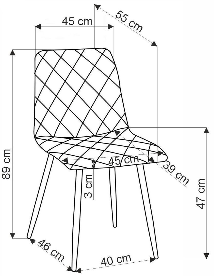 Стул Halmar K525 серый/черный, V-CH-K/525-KR-POPIELATY