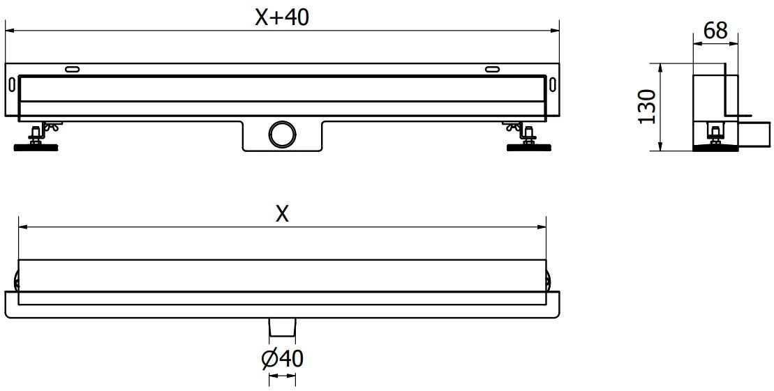 Трап Mexen Flat Wall Black