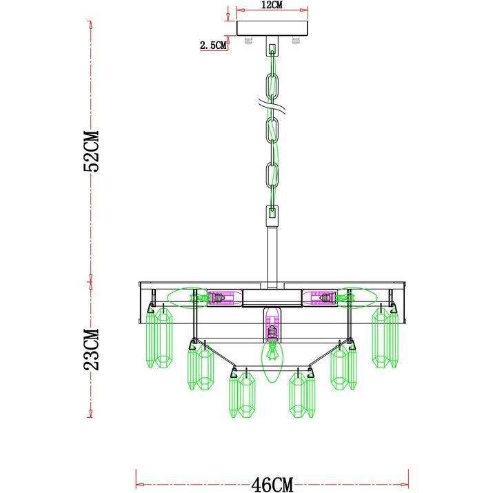 Подвесная люстра Arte Lamp Diadem, A1002LM-6CC
