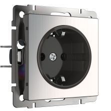 Розетка с заземлением Werkel W1171002 (глянцевый никель)