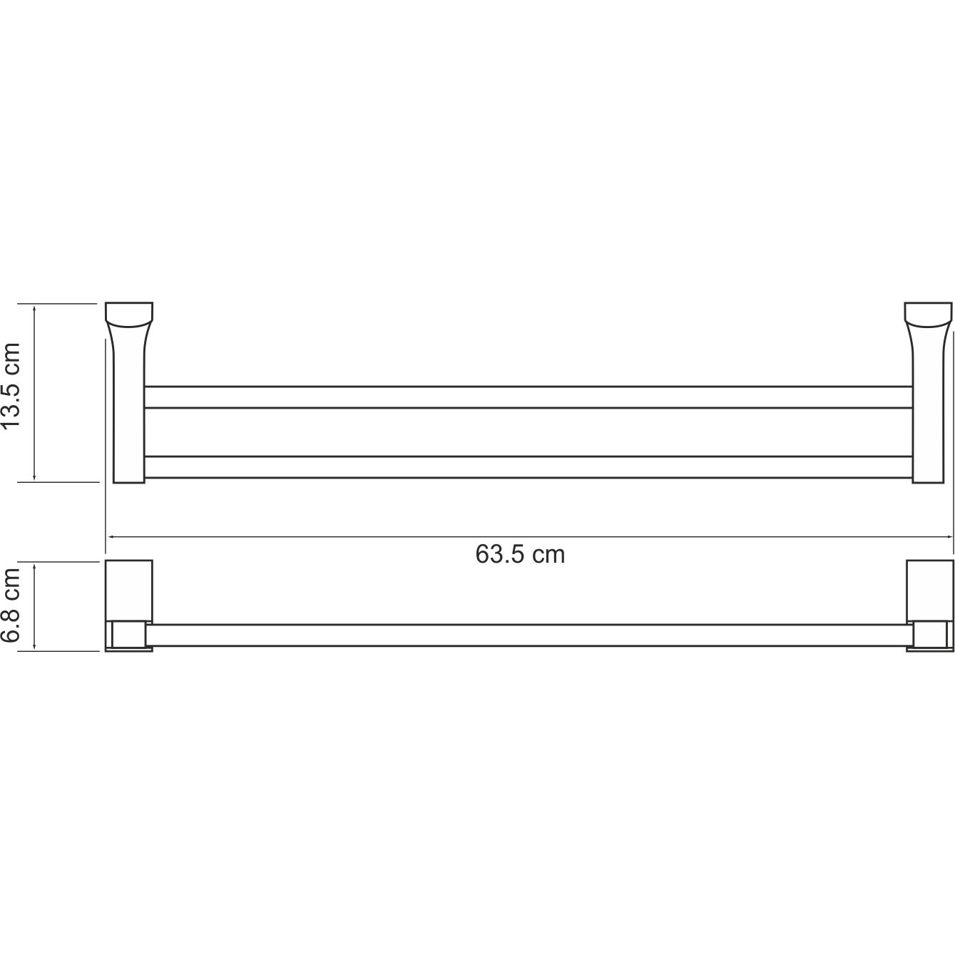 Штанга для полотенец двойная WasserKRAFT Exter, K-5240