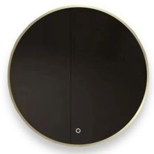 Зеркало круглое с золотой УФ-окантовкой и подсветкой EMZE UV Led