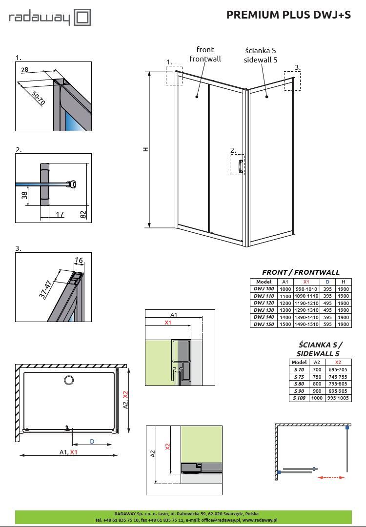 Душевая кабина Radaway Premium Plus DWJ+S