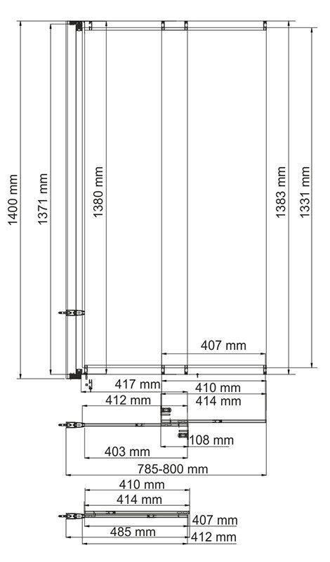 Стеклянная шторка на ванну WasserKRAFT Main, 41S02