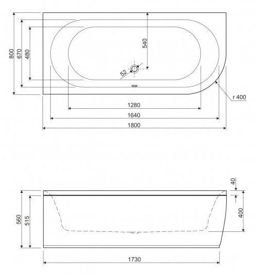 Акриловая ванна угловая Cezares Metauro Corner 180x80