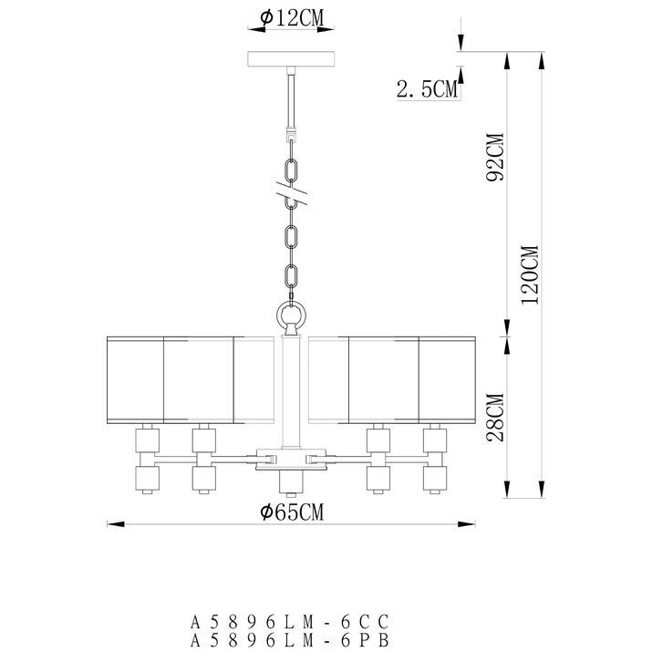 Подвесная люстра Arte Lamp North, A5896LM-6PB