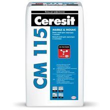 Клей для плитки Ceresit CM 115 для мрамора и мозаики белый 5 кг