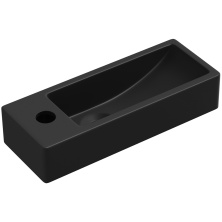 Настенная или накладная раковина Lavinia Boho Bathroom Sink Slim 38x14 черная матовая