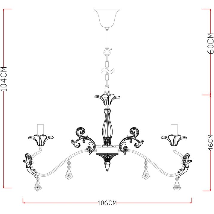 Подвесная люстра Arte Lamp Angelina, A5349LM-8WH