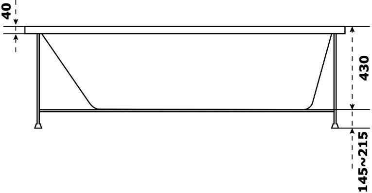 Акриловая ванна BAS Нирвана 150x70, 170x70, 170x75, 180x80