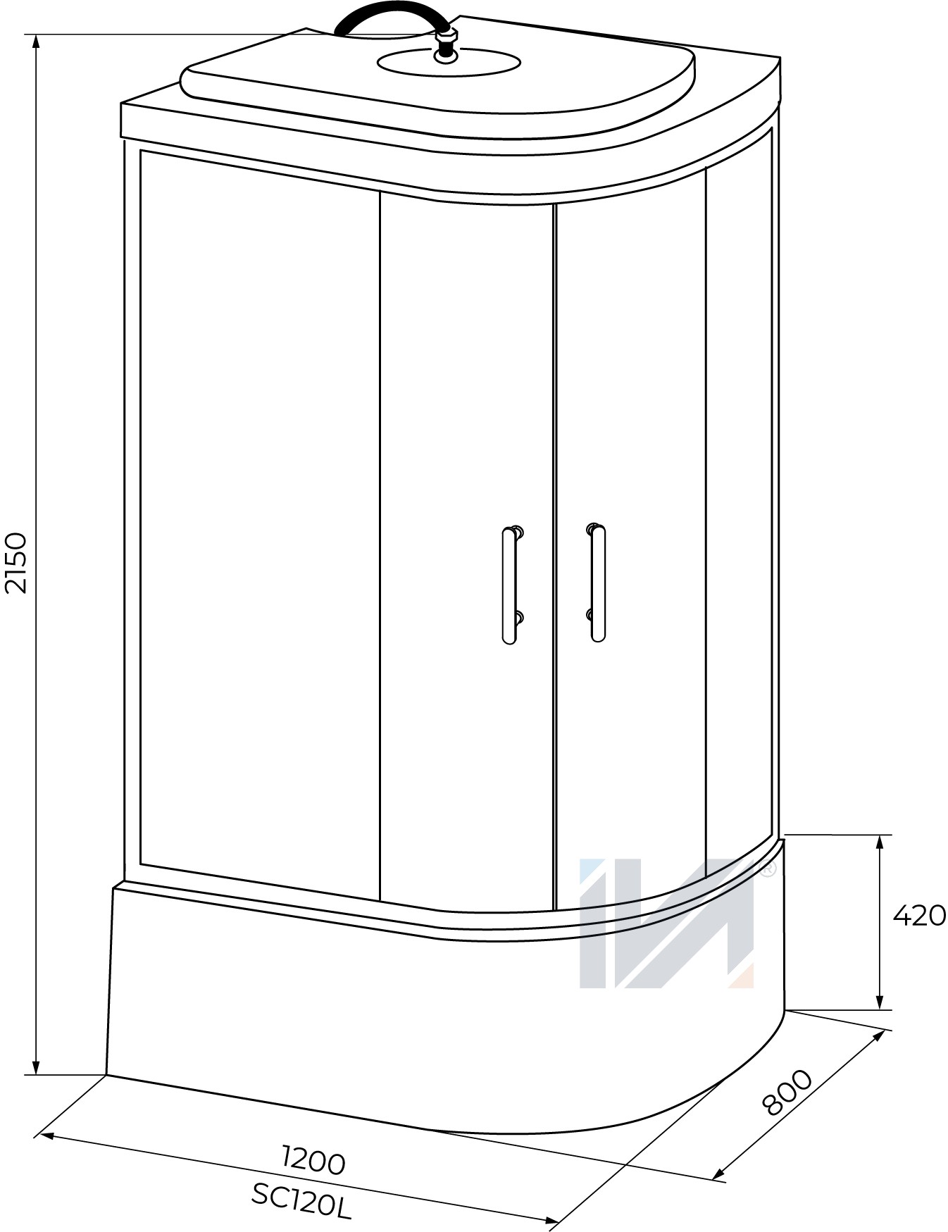 Душевая кабина Iva SC120CM